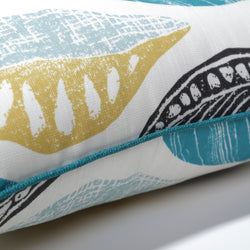 Leaf Block Teal/Citron 25-Inch Floor Pillow