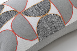 Half-Circle Outline Orange 11.5X17.5-Inch Rectangular Throw Pillow