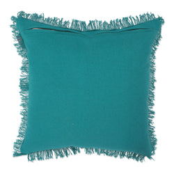 Throw Pillow in Fancy Fringe Turquoise, 20" x 20"