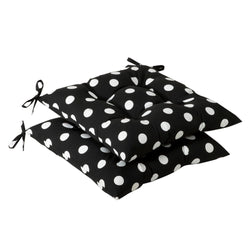Polka Dot Black Tufted Seat Cushions