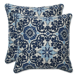 Woodblock Prism Blue 16.5-Inch Throw Pillow (Set of 2)