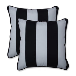 Cabana Stripe Black 16.5-Inch Throw Pillow (Set Of 2)