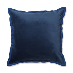 Indoor Velvet Flange Navy 18-Inch Throw Pillow