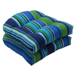 Sea Island Blue Wicker Seat Cushion (Set Of 2)