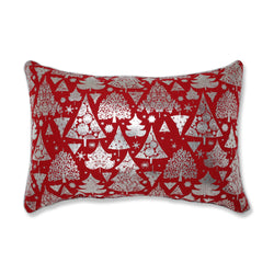 Indoor Metallic Christmas Trees Rectangular Throw Pillow