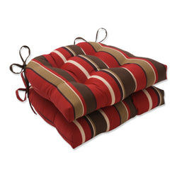 Monserrat Sangria Outdoor Deluxe Tufted Chairpad (Set Of 2)