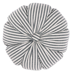 Natural Pumpkin Stripe Round Throw Pillow