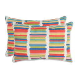 Solar Stripe Fruit Punch Over-sized Rectangular Throw Pillow (Set of 2)