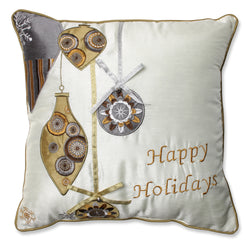 Indoor Christmas Ornaments Gold/Silver 16.5-inch Throw Pillow