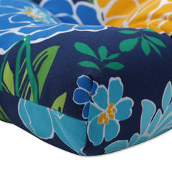 Spring Bling Blue Wicker Seat Cushion (Set Of 2)