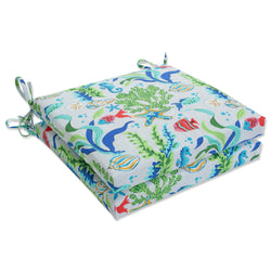 Coral Bay Blue Squared Corners Seat Cushion 20x20x3 (Set of 2)
