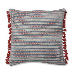 Ombre Coastal Stripe Blue/Coral 16.5-Inch Throw Pillow