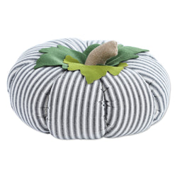 Natural Pumpkin Stripe Round Throw Pillow