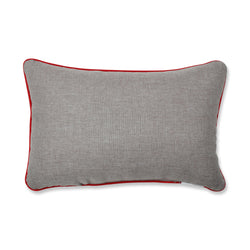 Indoor Christmas Star Topped Trees Grey Rectangular Throw Pillow