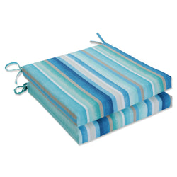 Dina Seaside Blue Squared Corners Seat Cushion 20x20x3 (Set of 2)