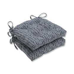 Herringbone Slate Outdoor Deluxe Tufted Chairpad (Set Of 2)