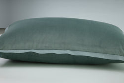 Indoor Velvet Flange Ice Blue Rectangular Throw Pillow