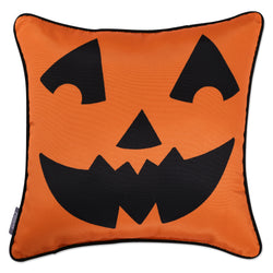 Outdoor/Indoor Pumpkin Faces 18-inch Throw Pillow