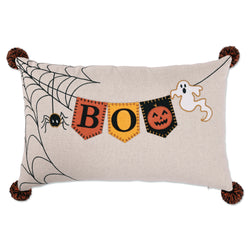 Indoor Boo Banner Halloween Rectangular Throw Pillow