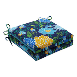 Spring Bling Blue\Sea Island Stripe Blue Squared Corners Seat Cushion 20X20X3 (Set Of 2)
