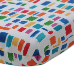 Color Tabs Primaries Blue Rounded Corners Seat Cushion (Set Of 2)