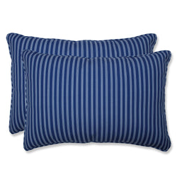 Resort Stripe Blue Over-Sized Rectangular Throw Pillow (Set Of 2)