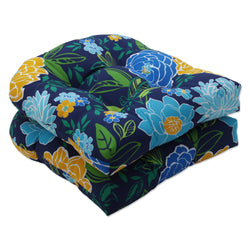 Spring Bling Blue Wicker Seat Cushion (Set Of 2)