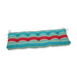 Aruba Stripe Turq/Coral 56" Blown Bench