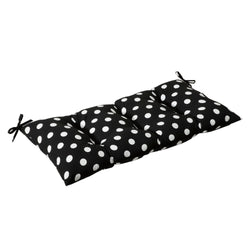 Polka Dot Black Tufted Bench/Swing Cushion