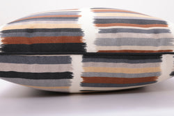 Solar Stripe Ebony Over-sized Rectangular Throw Pillow (Set of 2)