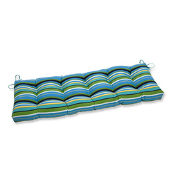Topanga Stripe Lagoon 56" Blown Bench