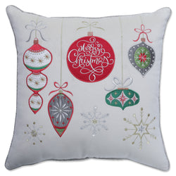 Indoor Christmas Velvet Ornaments Multi 17-inch Throw Pillow