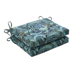 Pretty Paisley Navy Squared Corners Seat Cushion (Set Of 2)