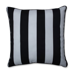 Cabana Stripe Black 25-Inch Floor Pillow