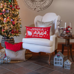 Indoor Velvet Flange Light Gray Rectangular Throw Pillow