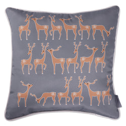 Outdoor/Indoor Christmas Sleigh Rides Gray 18-inch Throw Pillow