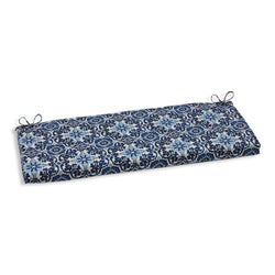 Woodblock Prism Blue Bench Cushion