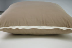 Indoor Velvet Flange Natural 18-inch Throw Pillow