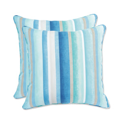 Dina Seaside Blue 18.5-inch Throw Pillow (Set of 2)