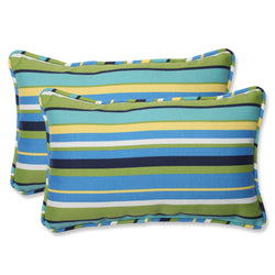 Topanga Stripe Lagoon Rectangular Throw Pillow (Set Of 2)