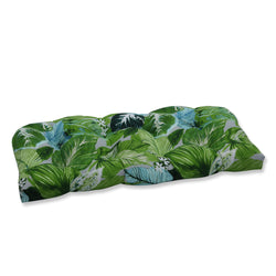 Lush Leaf Jungle Wicker Loveseat Cushion