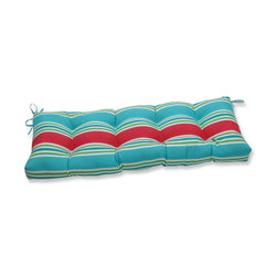 Aruba Stripe Turq/Coral 48" Blown Bench