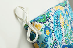 Amalia Paisley Blue Squared Corners Chair Cushion