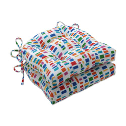 Color Tabs Primaries Reversible Chair Pad (Set Of 2)
