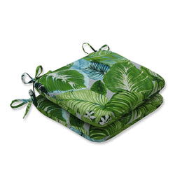 Lush Leaf Jungle Rounded Corners Seat Cushion (Set Of 2)