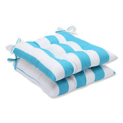 Cabana Stripe Turquoise Tufted Seat Cushions