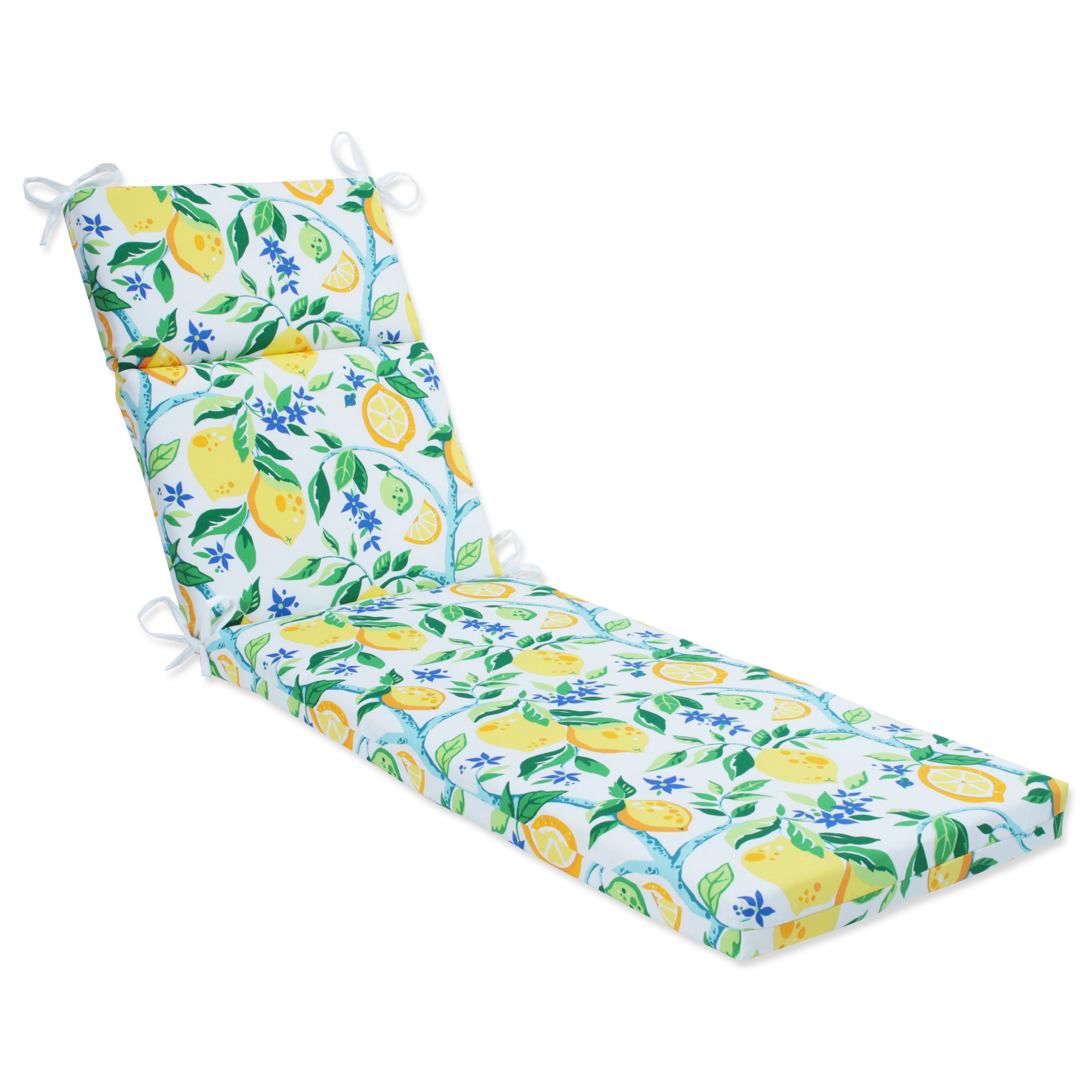 Outdoor/Indoor Lemon Tree Yellow Yellow Chaise Lounge Cushion 72.5 in