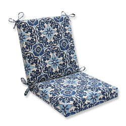 Woodblock Prism Blue Squared Corners Chair Cushion