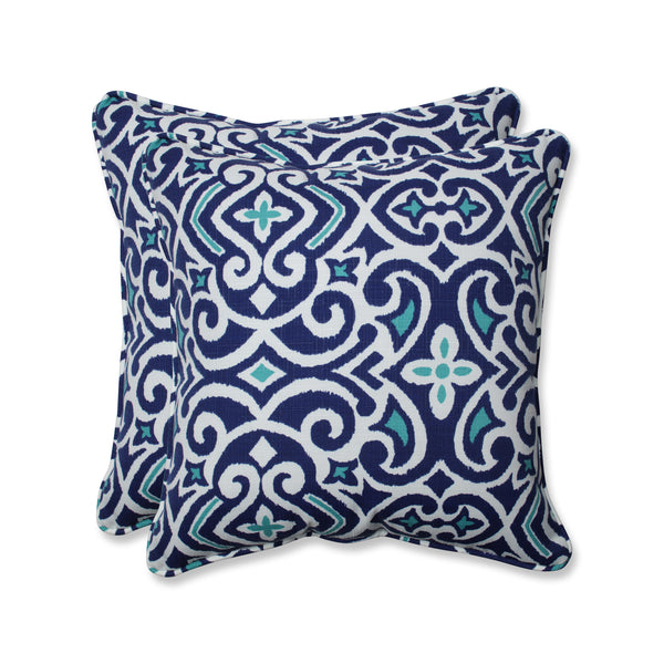 New Damask Marine 18.5 Inch Throw Pillow Set Of 2 Pillow Perfect