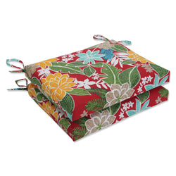 Bora Cay Red Squared Corners Seat Cushion (Set of 2)